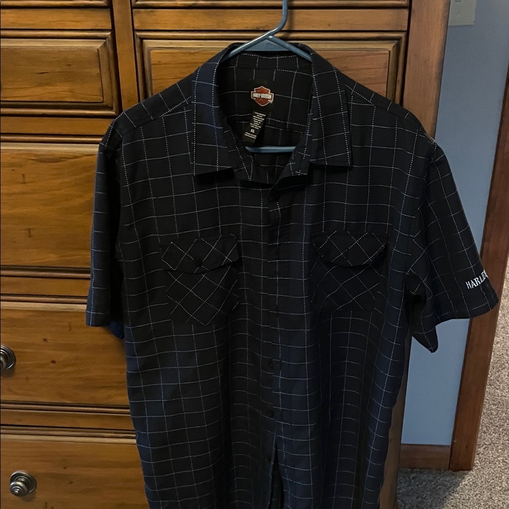 Harley-Davidson Navy Plaid Men's Shirt